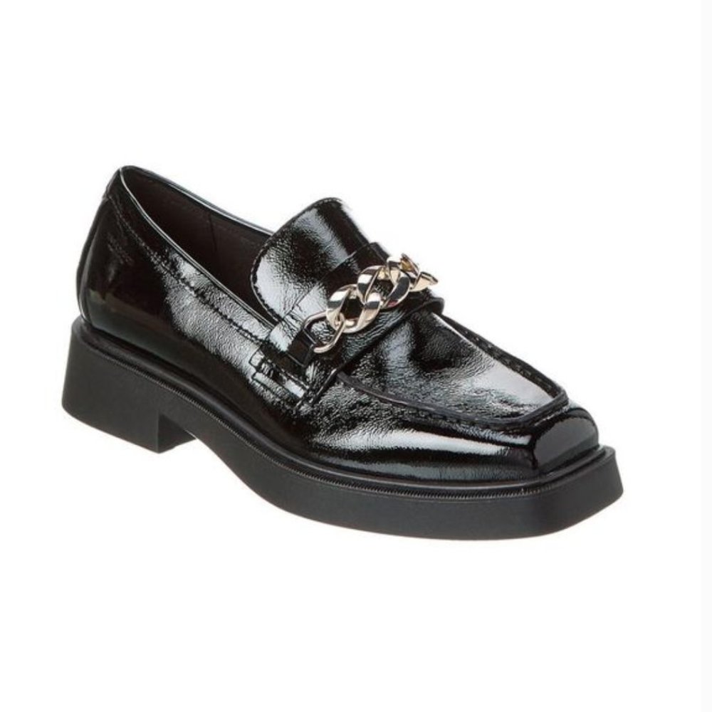 Anthropologie Vagabond Jillian Loafer Patent leather chain